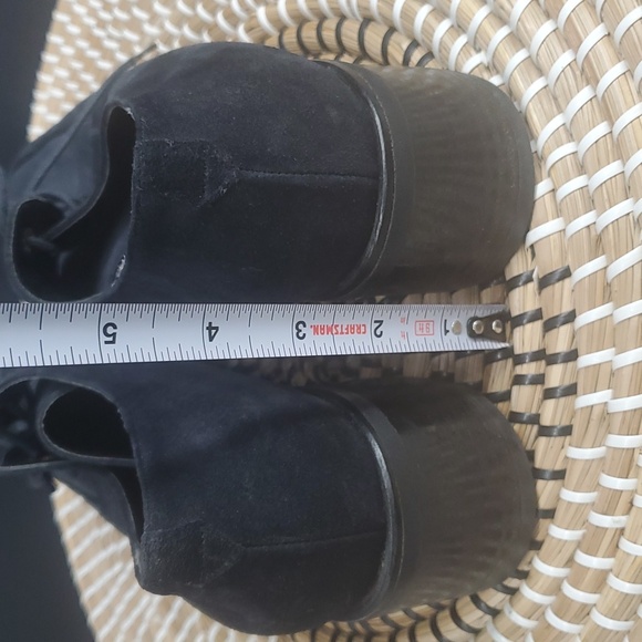 Vintage Aquatalia Suede Shoes Lace-up Block Heel UK 7 US 8.5-9 - Picture 15 of 16